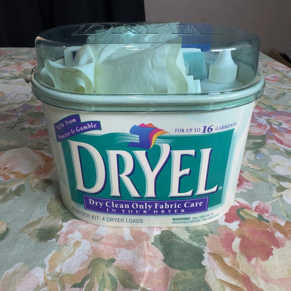 Vintage 1997 P&G Dryel In-Dryer Fabric Care Starter Kit 3 Loads Remaining